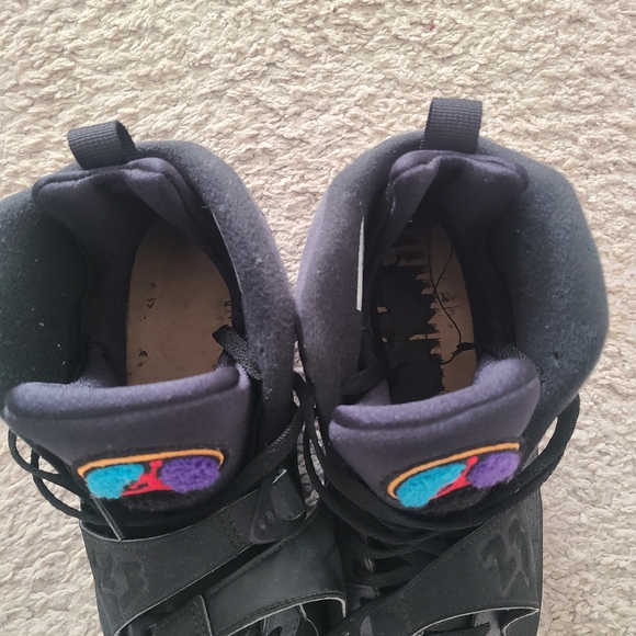 Jordan Black Sneakers with Purple and Teal Accents - Picture 2 of 16